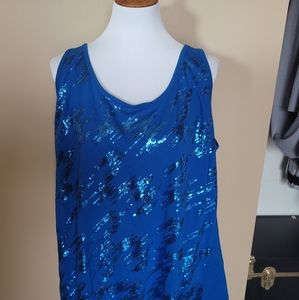 Lane Bryant sequin Blue Tank Top